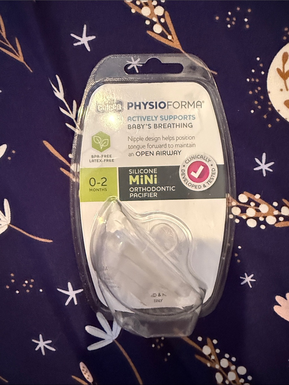 Chicco PhysioForma Silicone Mini Orthodontic Pacifier - Clear